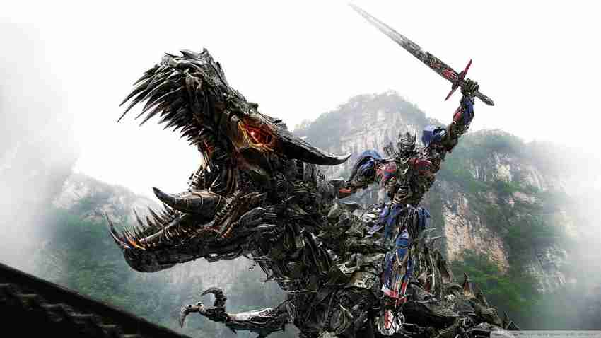 transformers 4 optimus prime vs dinobot wallpaper on fine art paper 13x19 Paper Print Art Paintings posters in India Buy art film design movie music nature and educational paintings wallpapers
