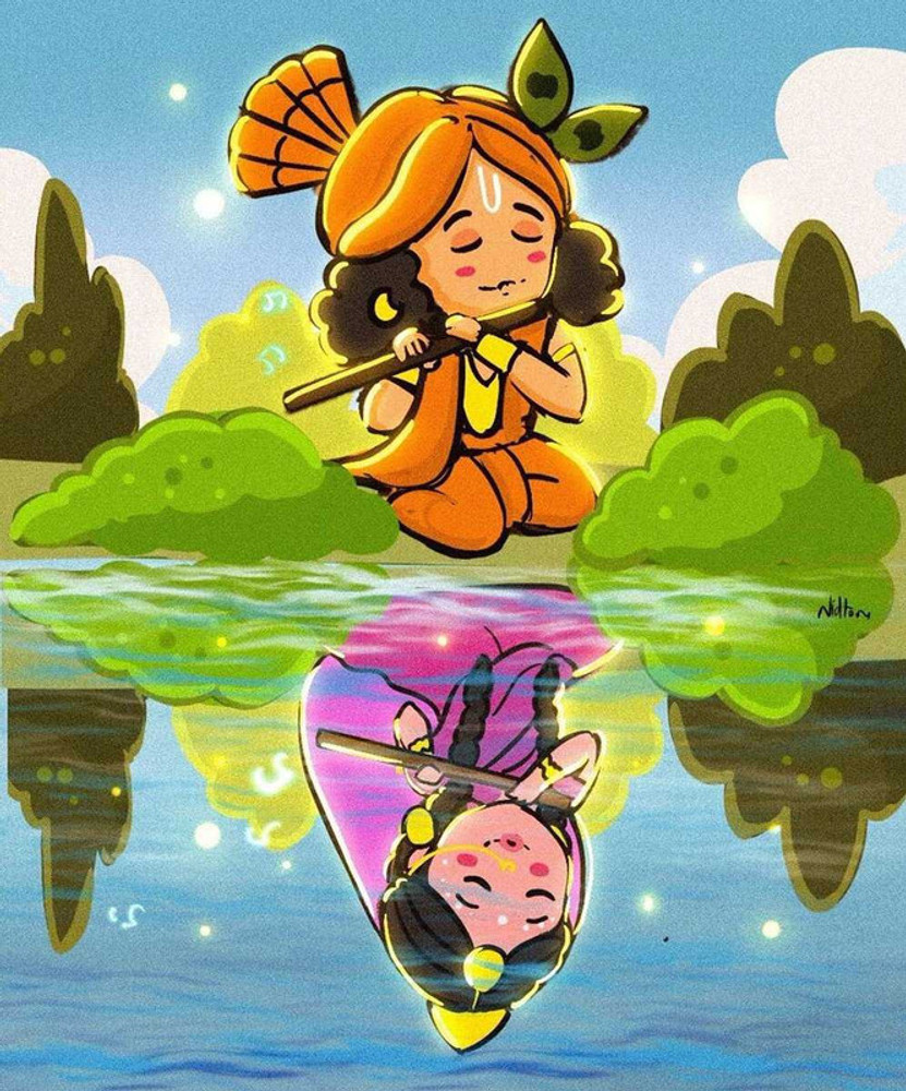 Cute animated baby krishna sale