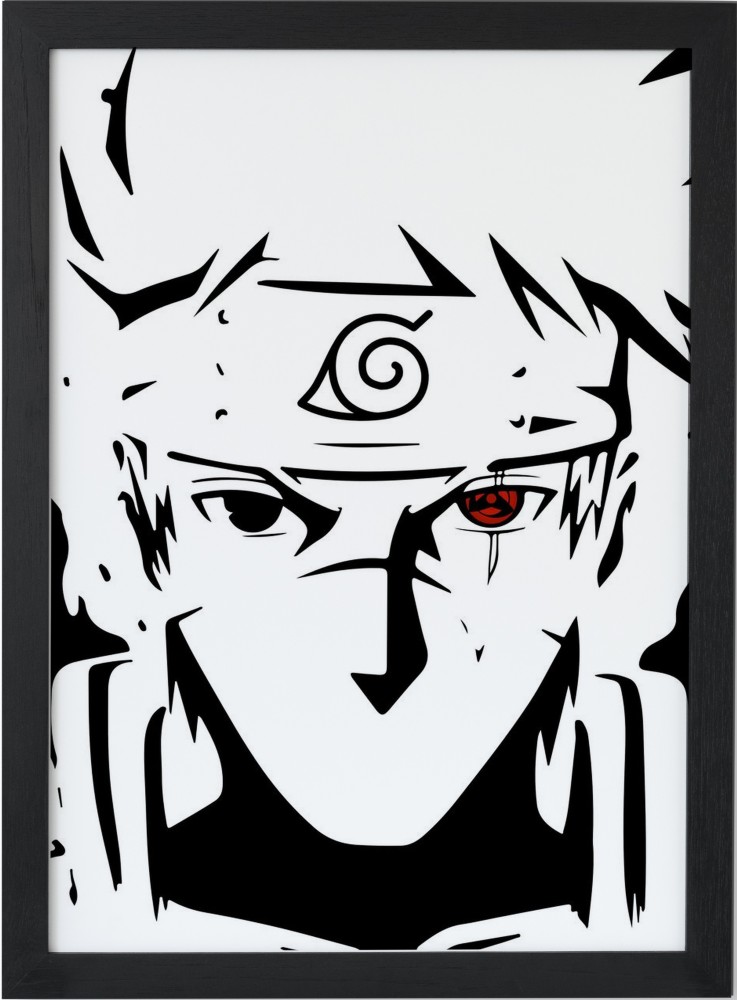 Black And White Handmade Naruto Sketch, Size: A4