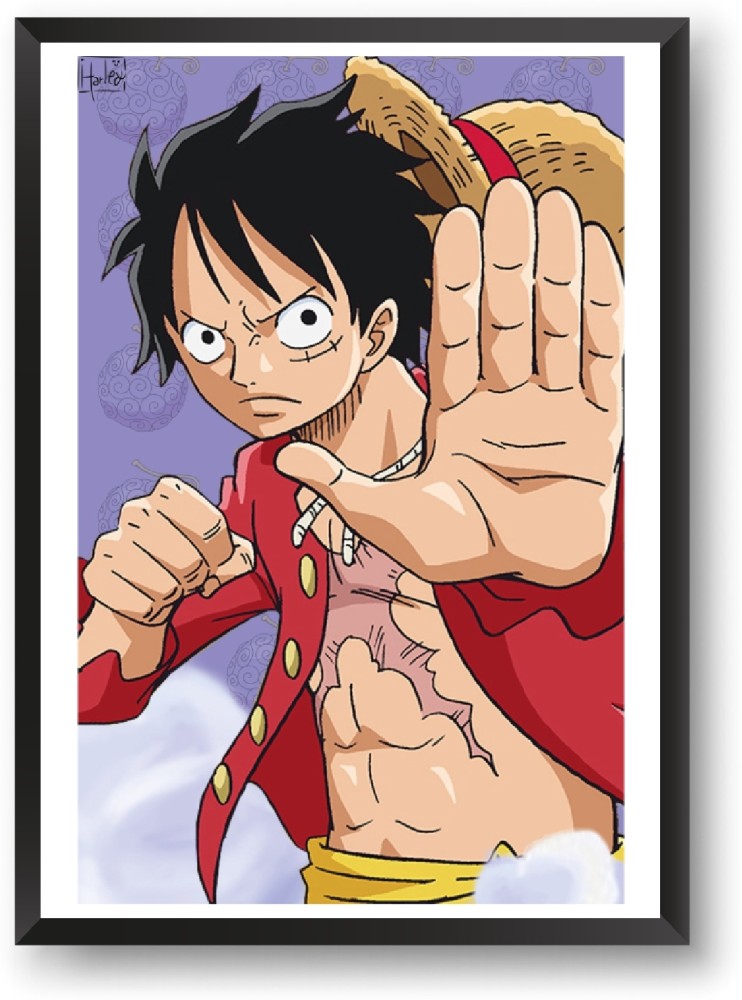 ANIME POSTER FRAME - LUFFY GEAR 5 ONE PIECE - Black Framed Wall