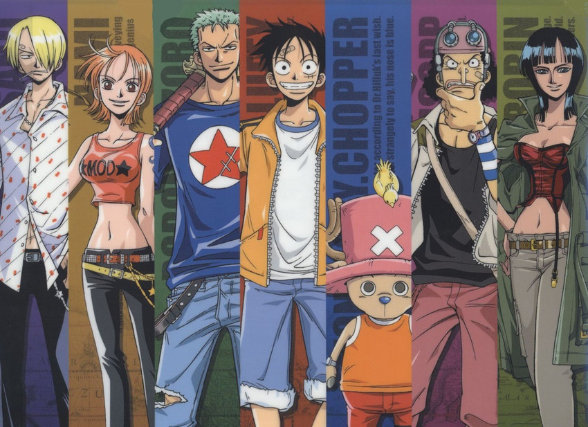 nami, nico robin, monkey d. luffy, roronoa zoro, sanji, and 4 more (one  piece and 1 more) drawn by oda_eiichirou