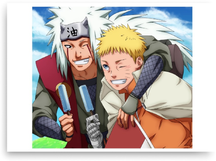 Naruto and Jiraiya Adventure Poster anime frame 13x19Inch SoulAbiti