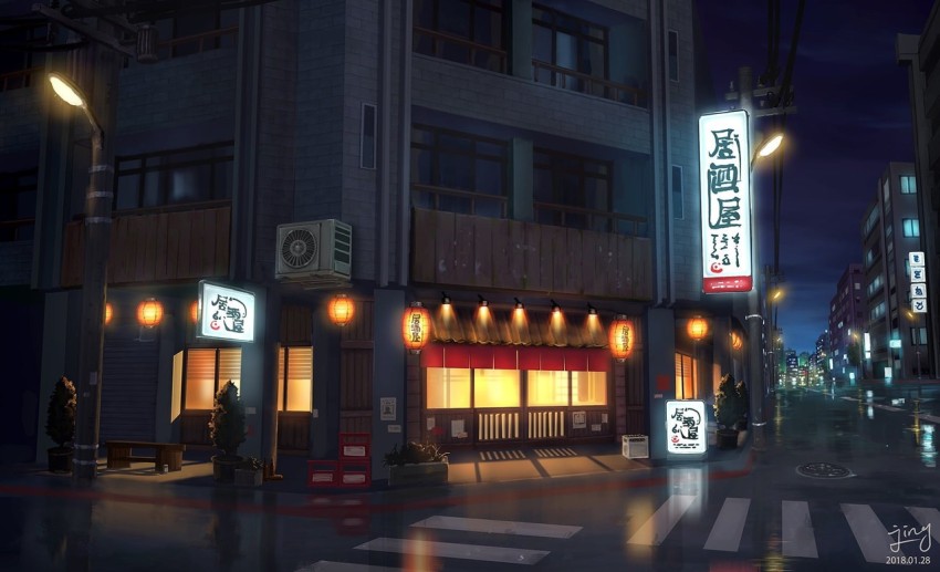 city street scene anime background wallpaper Stock Illustration | Adobe  Stock
