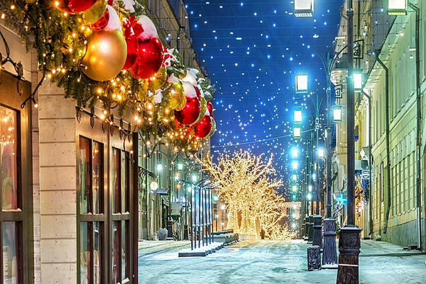 winter christmas city christmas decoration Poster, Wallpaper Paper ...