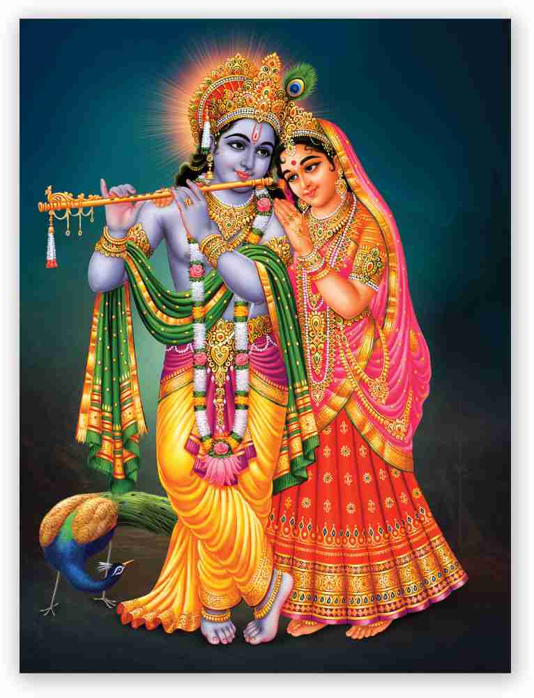 God Digital Shri Krishna And Radha Digital Photo Poster Size “24 X 18"  Inches Fine Art Print - Religious posters in India - Buy art, film, design,  movie, music, nature and educational