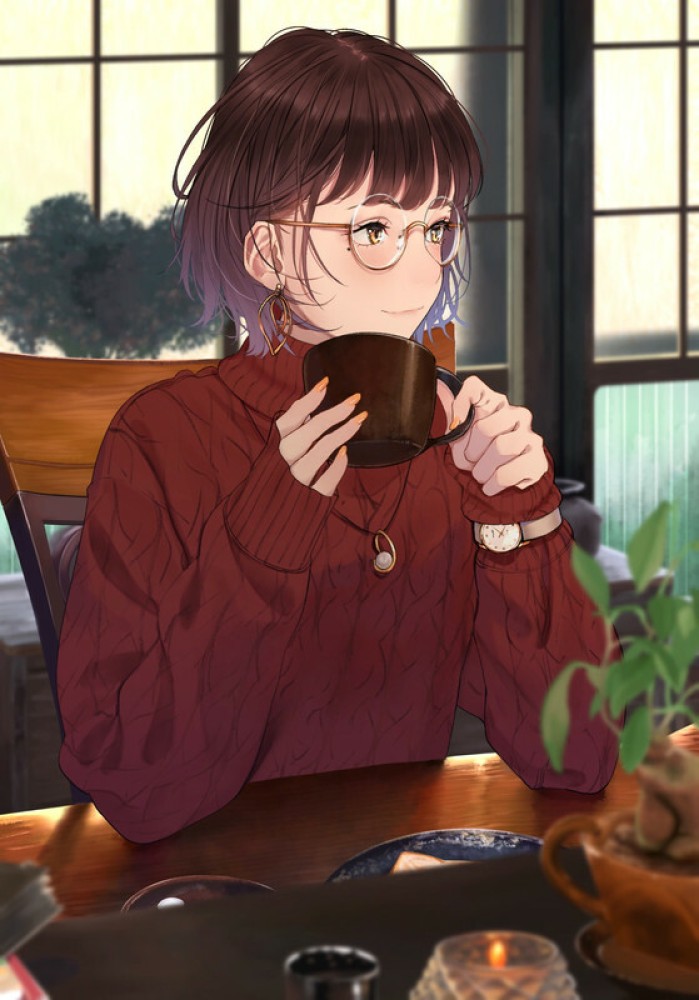 Premium AI Image | Cute brown hair anime girl in the cherry blossom park