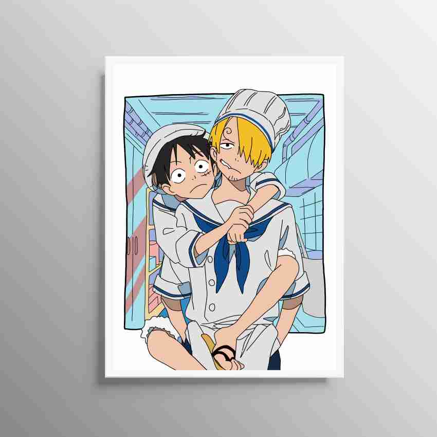 ANIME POSTER FRAME (ONE PIECE) - Black/White Wall Poster For Home