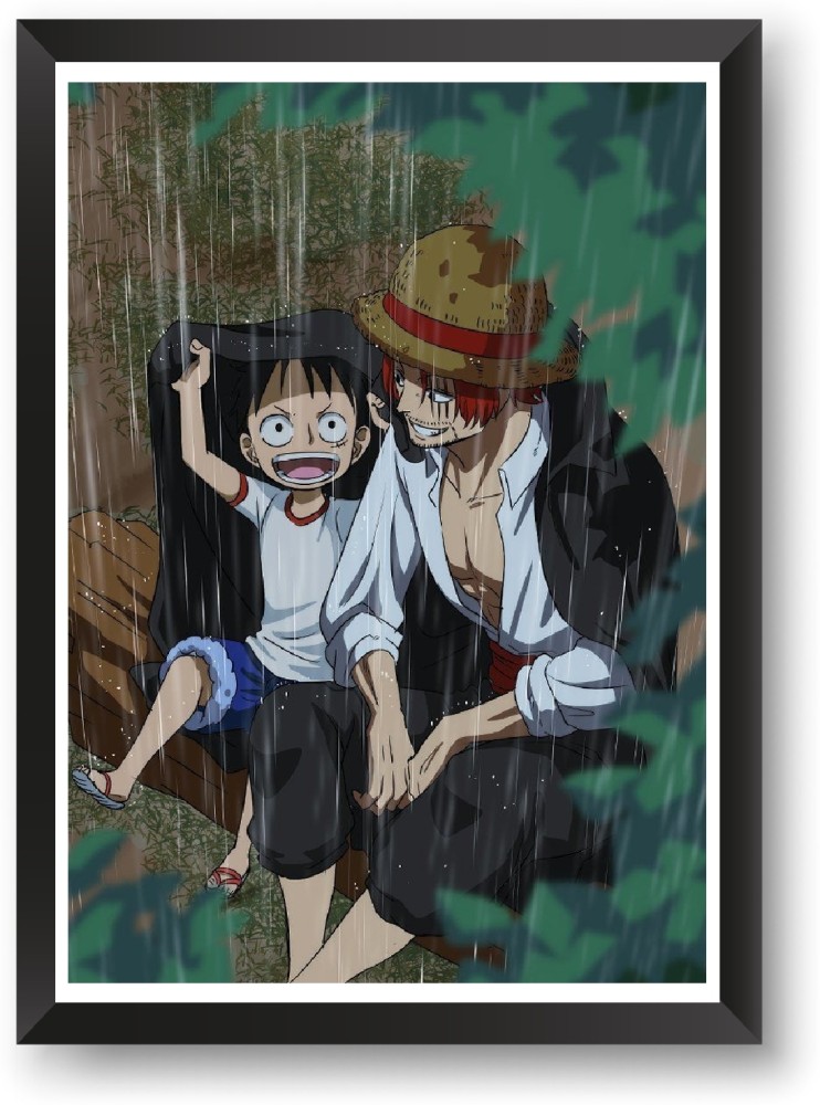 ANIME POSTER FRAME - LUFFY ONE PIECE - Black Framed Wall Poster For Home  And Office With Frame, (12.6*9.6) Photographic Paper - Decorative,  Abstract, Nature, Pop Art, Abstract, Minimal Art, Animation 
