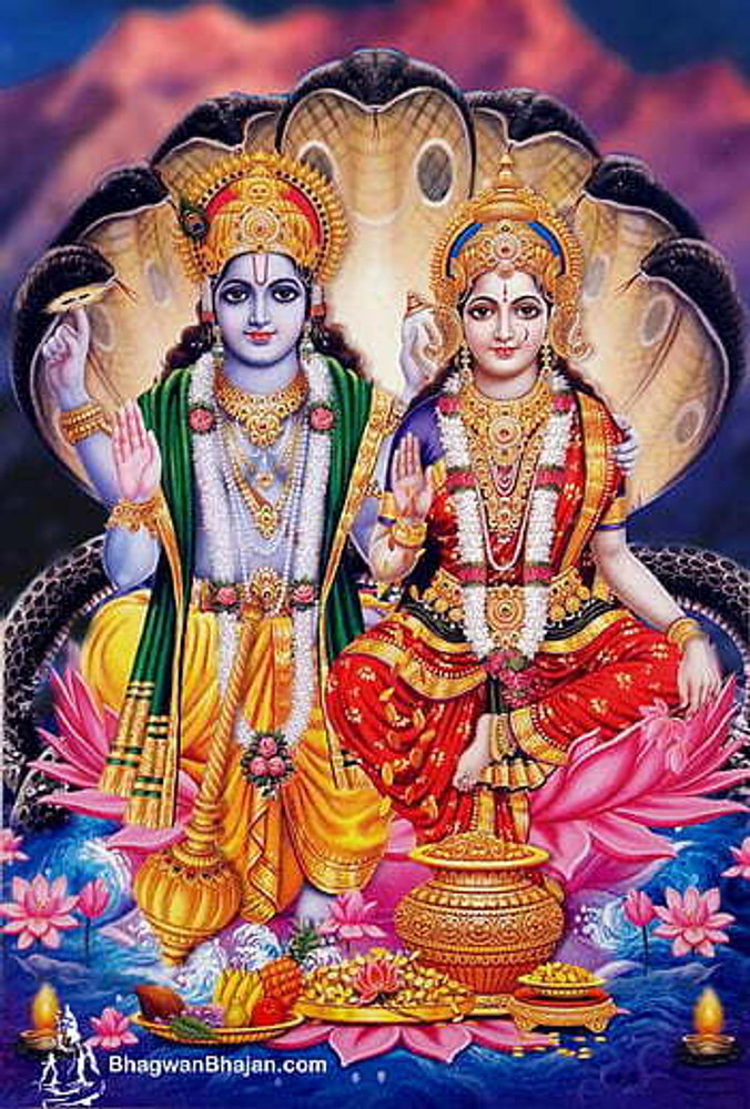 Religious Bhagwan Vishnu with Maa Laxmi Laxmi Narayan Poster Unframed Photo Poster wall Unframed Paper Poster Fine Art Print Religious posters in India Buy art film design movie