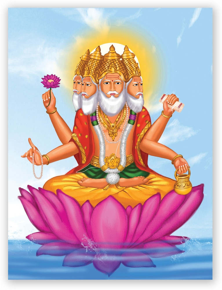 Hindu God Lord Brahma Digital Photo Poster With Uv Textured Room Decoration  0351 Fine Art Print - Religious posters in India - Buy art, film, design,  movie, music, nature and educational paintings/wallpapers