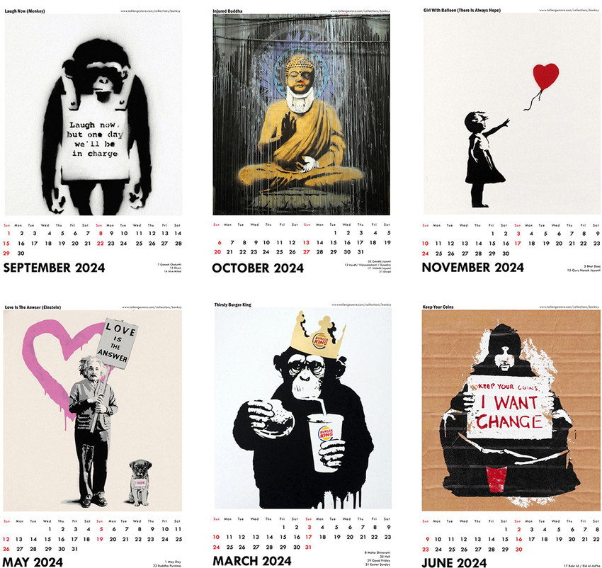 2024 Wall Calendar - Banksy - Graffiti Artist Paper Print - Art & Paintings  posters in India - Buy art, film, design, movie, music, nature and  educational paintings/wallpapers at Flipkart.com