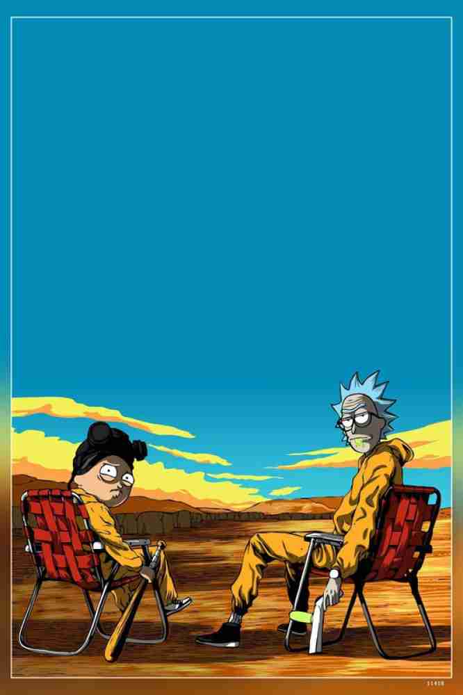 Rick and Morty Breaking Bad - High Quality Premium Poster Print