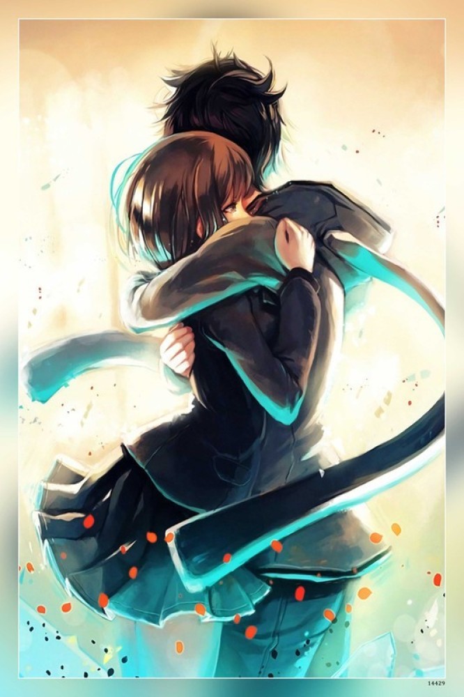 Anime Girl Boy Girl Boy Art Animation Romantic Matte Finish Poster Paper  Print  Animation  Cartoons posters in India  Buy art film design  movie music nature and educational paintingswallpapers at
