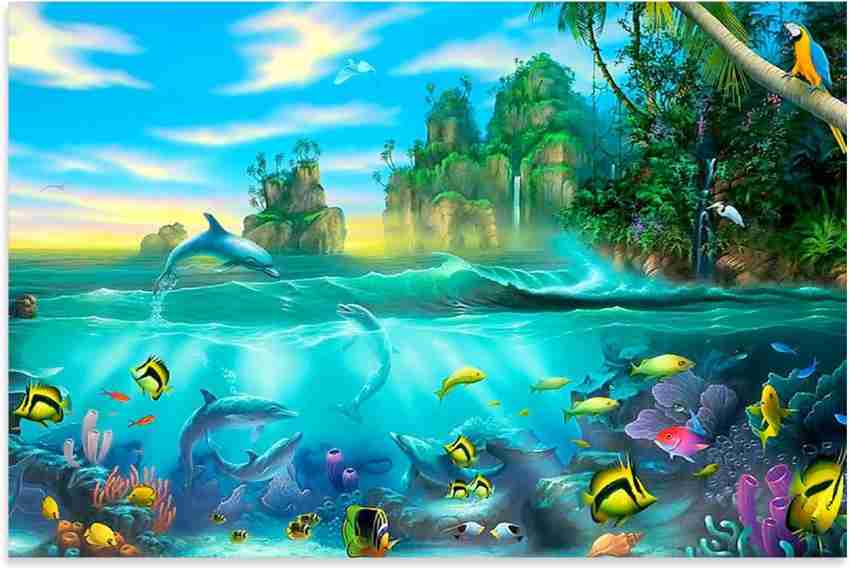 Vinyl Fish Poster scenery wallpaper poster 24x36 inch 3D Poster -  Decorative posters in India - Buy art, film, design, movie, music, nature  and educational paintings/wallpapers at