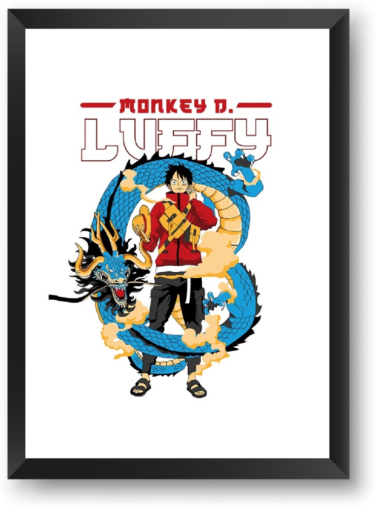 ANIME POSTER FRAME - ONE PIECE LUFFY - Black Framed Wall Poster