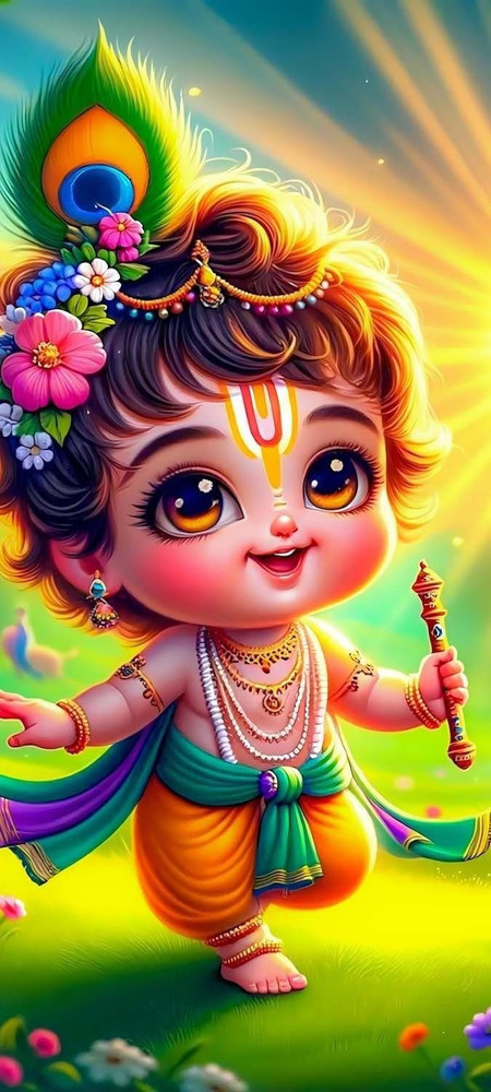 Cute animated baby krishna discount