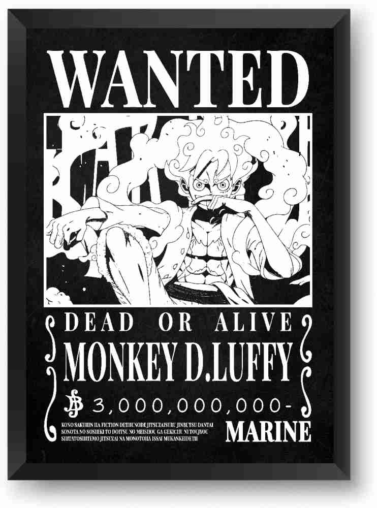 ANIME POSTER FRAME - WANTED STRAW HAT POSTER LUFFY - Black Framed Wall  Poster For Home And Office With Frame, (12.6*9.6) Photographic Paper -  Abstract, Decorative, Nature, Pop Art, Abstract, Minimal Art