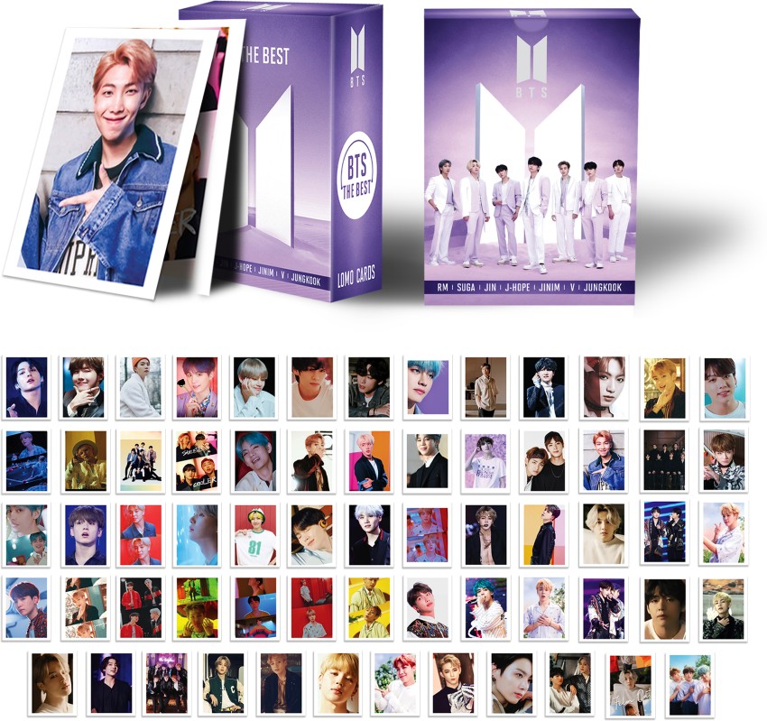 Limited Edition BTS Album The best BTS For Fan's ( Size - 4.00x3.00  inches ) ( Pack Of 64 card with Beautiful box ) High Quality Printed Card's