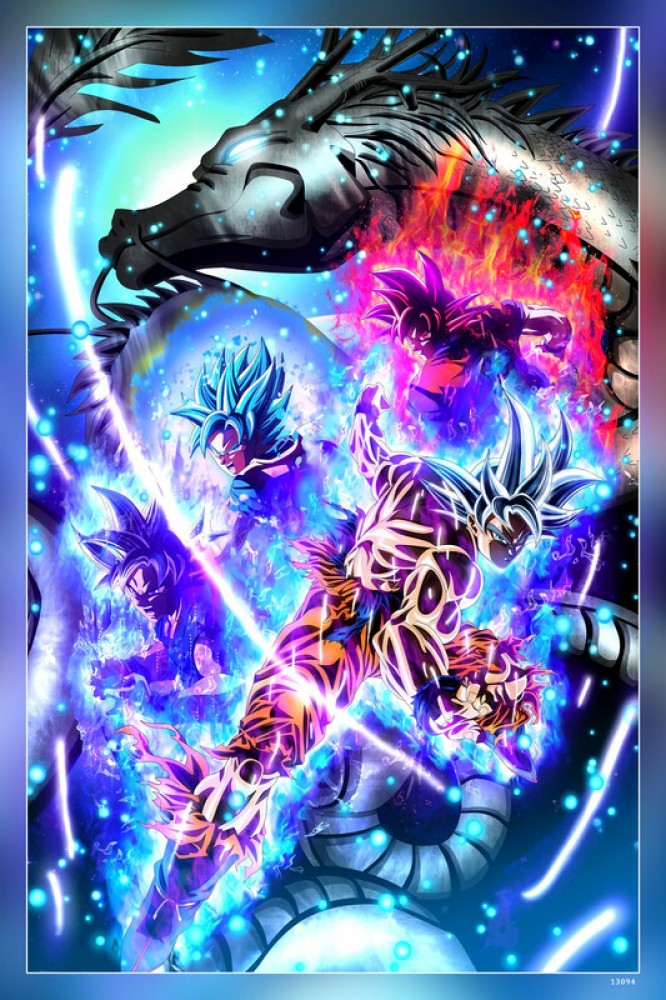 Dragon Ball Super SSJ Blue Goku Collage 18in x 12in Free Shipping