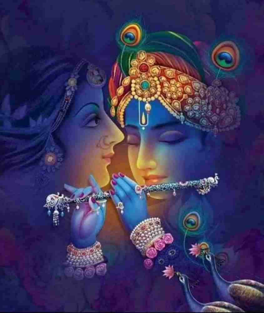 HD Lord Krishna and Radha (Radha Krishna) Religious Wall Poster ...