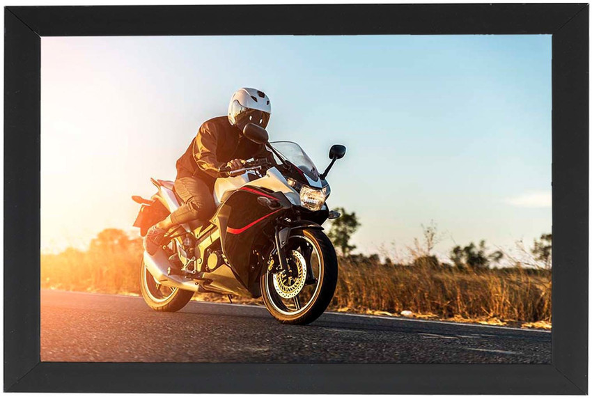 Bike Landscape Poster With photo Frame 8 12inches Glossy Photo