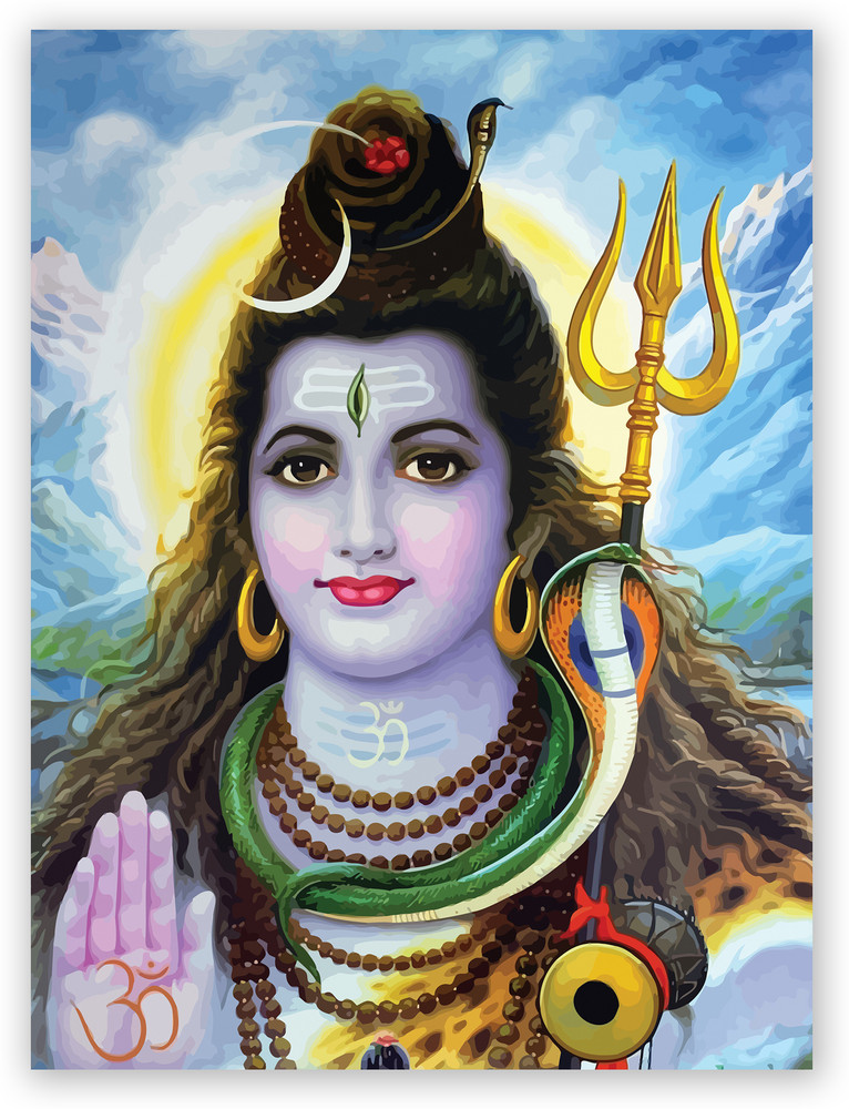 Hindu God Lord Shiva Digital Photo Poster With Uv Textured Room Decoration 0356 Fine Art Print - Religious posters in India - Buy art, film, design, movie, music, nature and educational paintings/wallpapers
