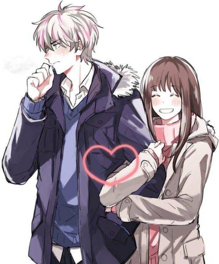 Cute Couple Illustration Valentine Event Anime Stock Illustration  1897354918