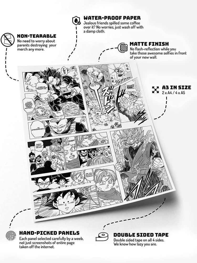 Dragon Ball Z Anime Saiyan Wall Décor Manga Panel Paper Print
