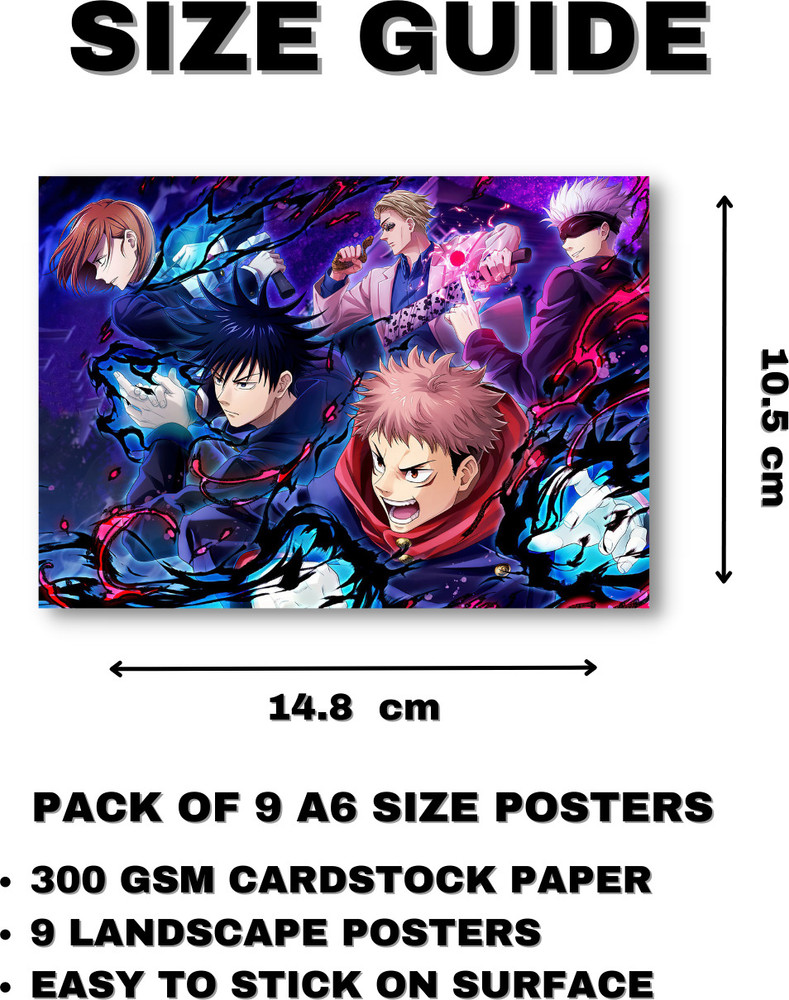 Jujutsu Kaisen- Manga WALL DECOR, PACK OF 18 Manga wall collage kit, Anime  wall poster 6 * 4 inches ( 300 GSM ) Yuji Itadori, Megumi Fushiguro