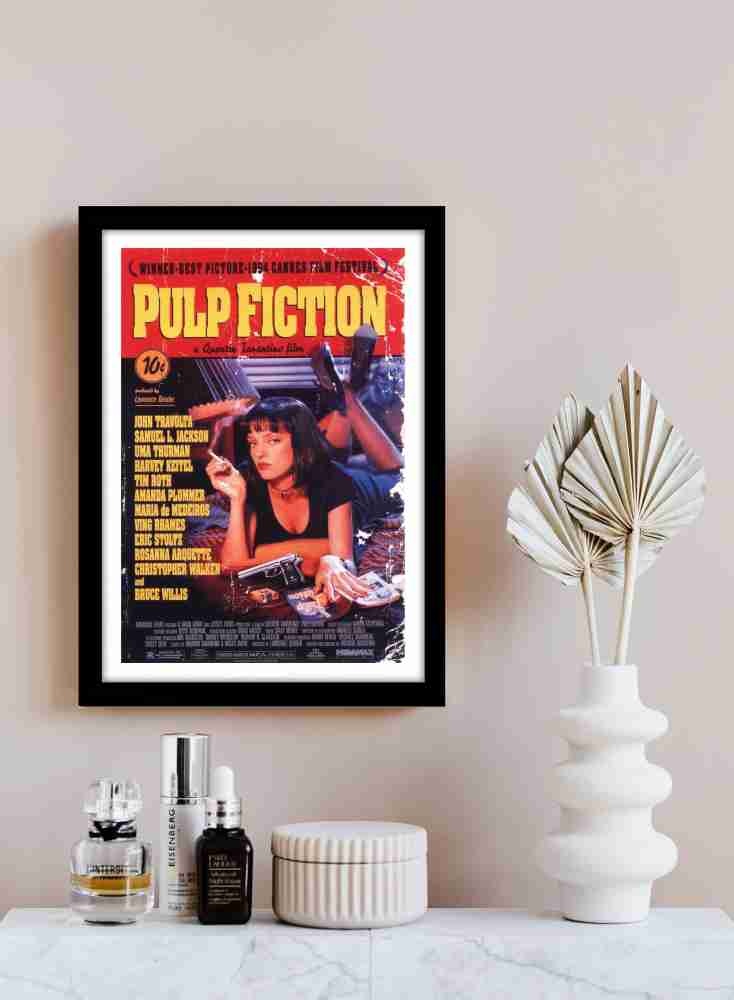 Pulp Fiction Pink framed Poster for Room & Office(10x13 inch