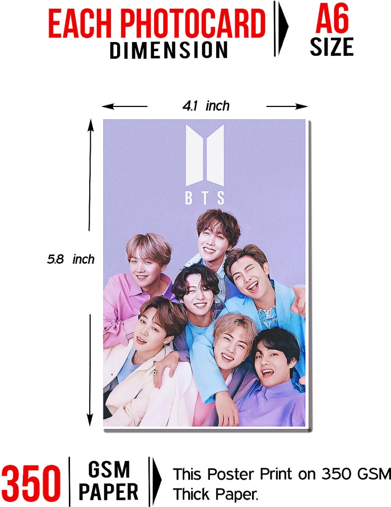 BTS Lomo Cards, BTS Photocards, BTS Army, Pack of 16, A6 Size, 4.1x  5.6 Inch
