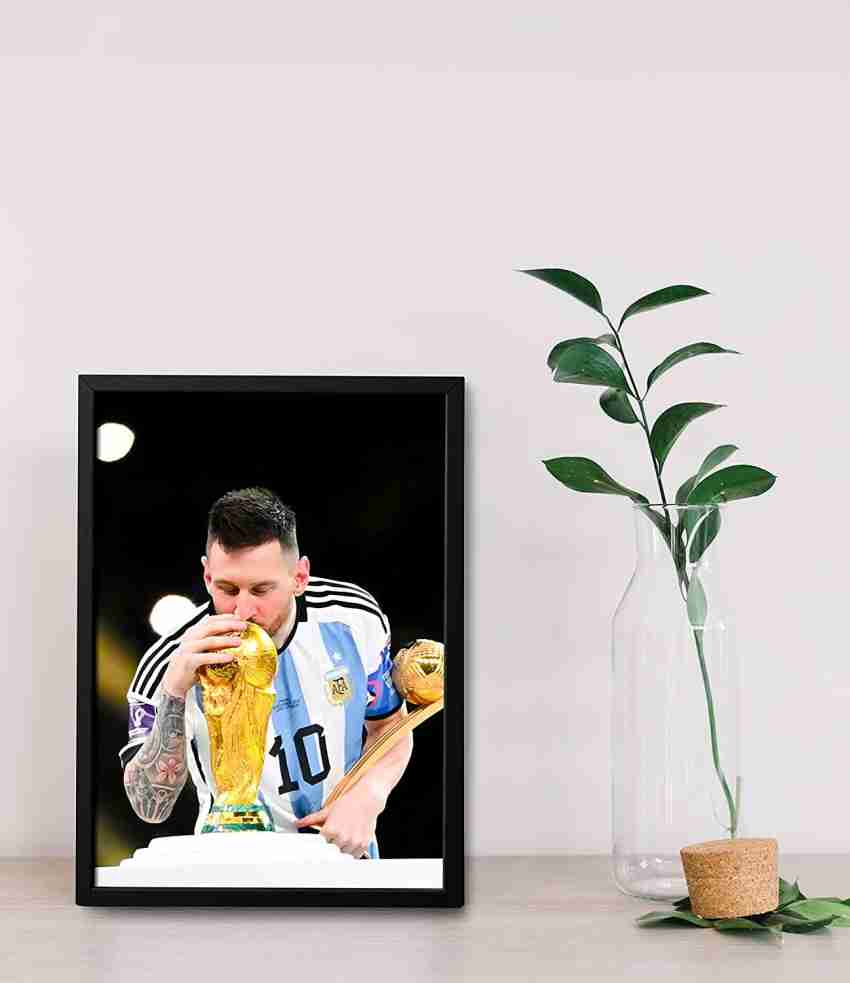 Lionel Messi Official FIFA World Cup Signed 2022 Football In Acrylic Case