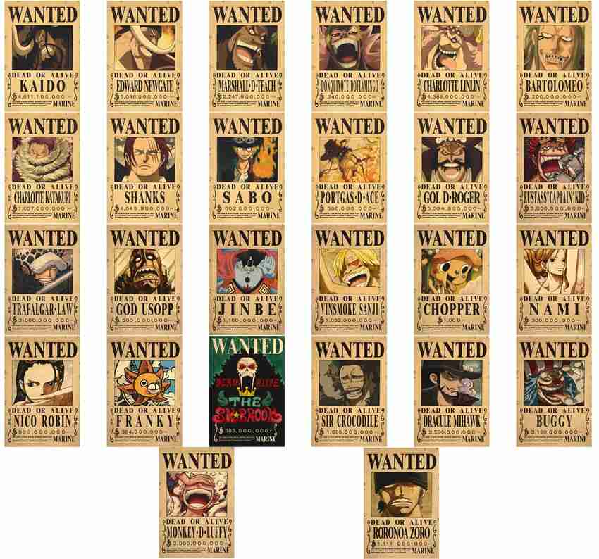 One Piece Straw Hat Pirates Wanted Posters Animemanga POSTER STOP