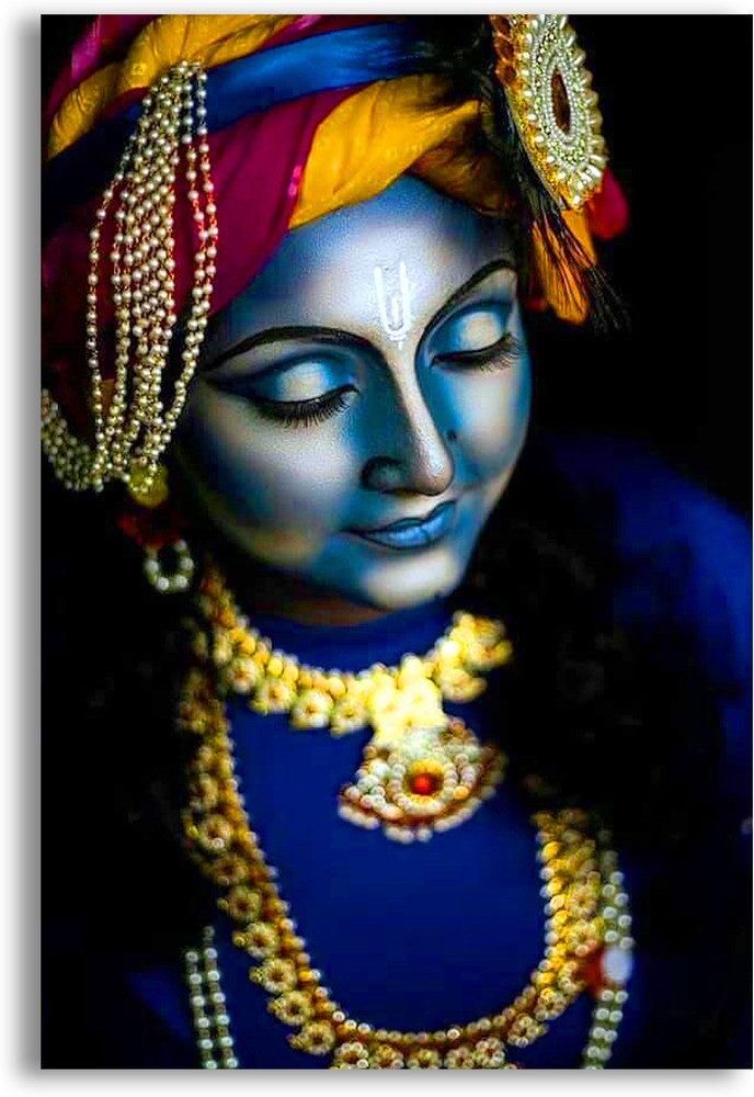 Lord Krishna Poster HD God Religious Poster For Pooja Room Office