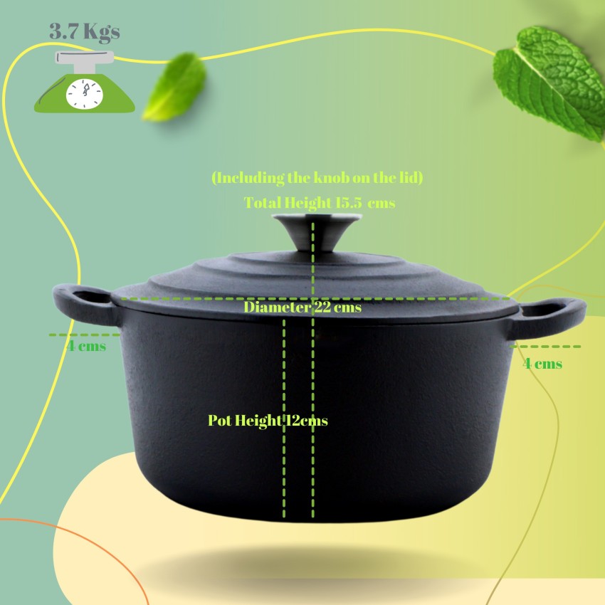 Cast Iron Dutch Oven Pot, Casserole, Biryani Pot