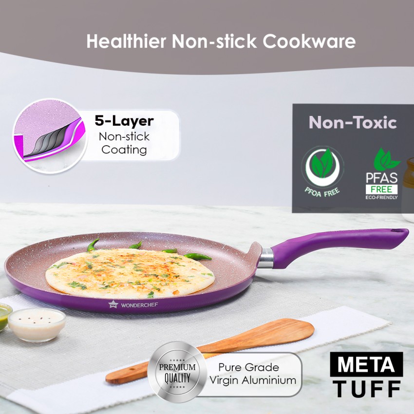 Wonderchef Granite Non-Stick Aluminum Indian Cooking Dosa Tawa Crepe Pan,  28cm 