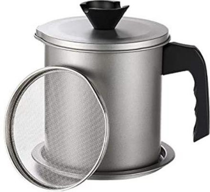 4.5L Large Capacity Oil Strainer Pot Grease Can Food Strainer