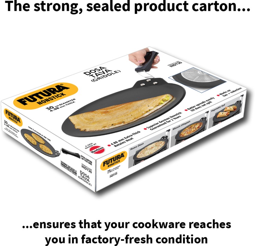 Hawkins Futura Non-stick Flat Dosa Tava Griddle, 11-inch,Black