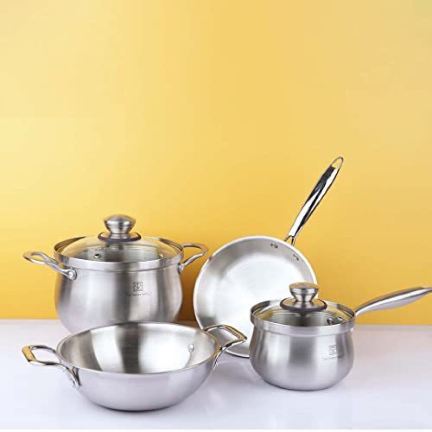 Stainless Steel Copper Bottom Tadka Pan Induction & Gas Stove Friendly  Saucepan Sauce Pot Milk PAN Teapot Tapeli Patila Bhagona 