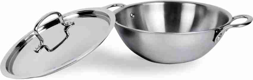 USHA SHRIRAM Triply Stainless Steel Kadai with Lid