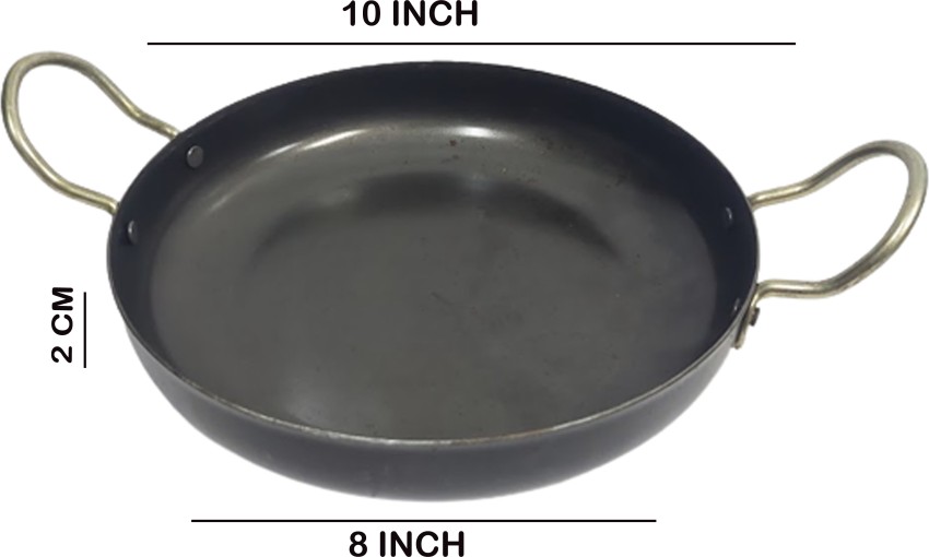 Indian Traditional Iron Wok, Iron Kadai For Cooking, Deep Frying 11 Inch  Dia Pan