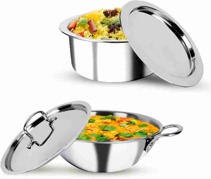 Usha Shriram Triply Stainless Steel Kadai with lid