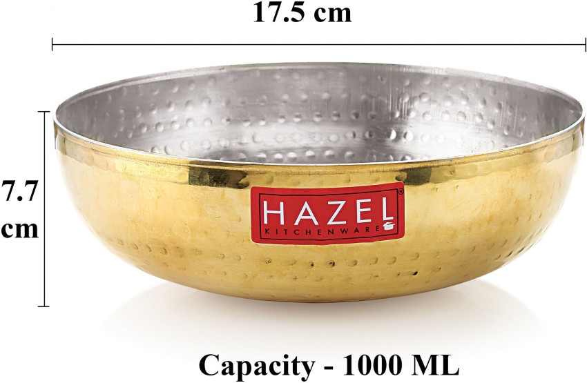 Buy HAZEL Brass Kadai with Kalai  100% Pure Brass Kadhai with Tin