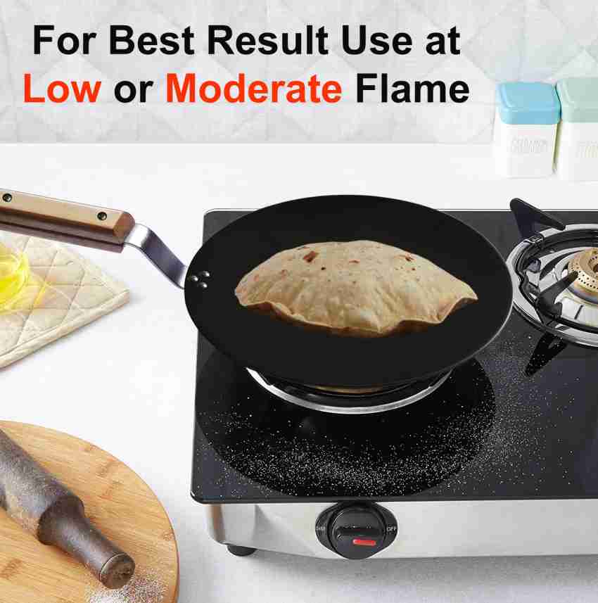 4mm Thick Aluminium Gas & Induction Base Chapati Roti Tawa, Dia 27.5 cm,  Silver