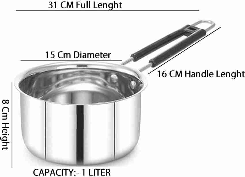 RBGIIT Pack of 3 Stainless Steel SS-11 Stainless Steel Sauce Pan