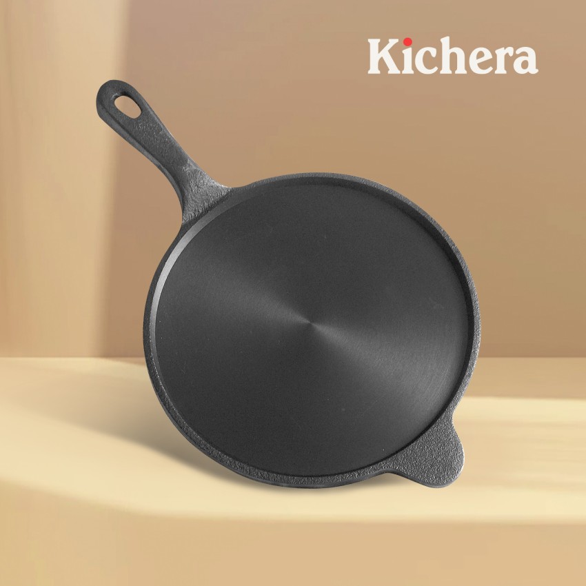 Lohā Cast Iron Pre-Seasoned Dosa Pan, 10 Inches