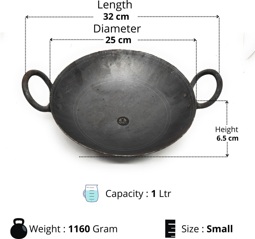 Traditional Indian Handmade Iron Kadai Cooking Wok Iron Wok Kadhai