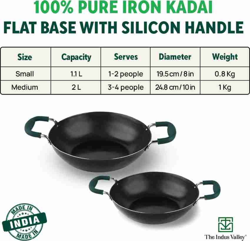 Flat bottom Pure iron kadai