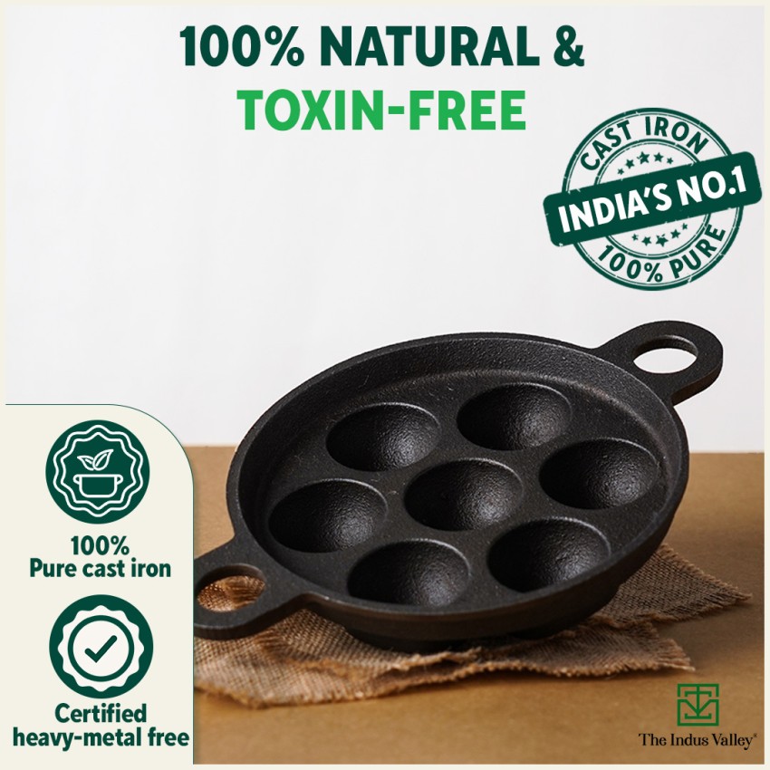 Buy Premium pre-seasoned Cast Iron Appam Pan Online at Best Prices – The  Indus Valley