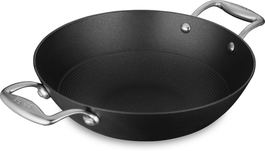 Trilonium Triple Seasoned Cast Iron Kadai 26 cm, Sleek, Weighs 2.4 kgs –  TRILONIUM